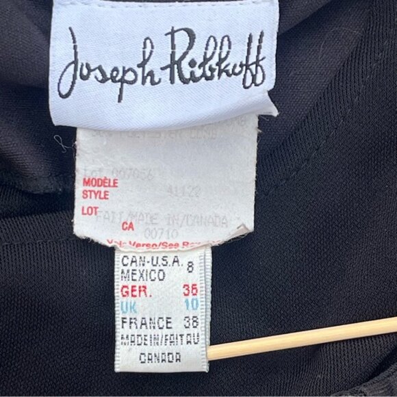 Vintage Joseph Ribkoff Black Sleeveless Sheath Dress - Picture 3 of 9